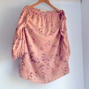Floral off the shoulder mini dress